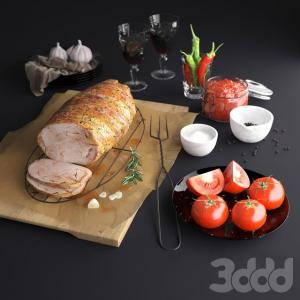 现代食物面包水果3d模型「免费下载」