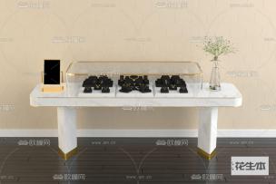 现代大理石珠宝首饰展柜3d模型「免费下载」
