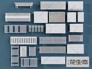 现代暖气片组合3d模型「免费下载」