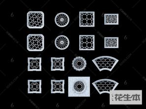 现代镂花窗3d模型「免费下载」