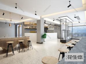 现代奶茶店3d模型「免费下载」