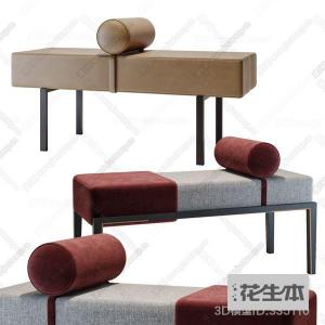 现代床尾凳3d模型「免费下载」