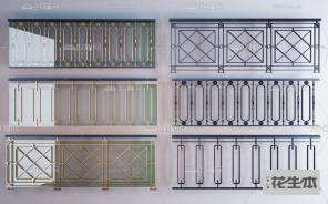 现代金属护栏3d模型「免费下载」