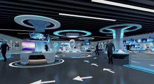 现代智能科技企业文化展厅展馆3d模型下载