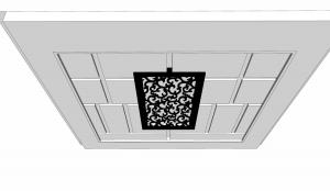现代格栅天花吊顶su模型「免费下载」