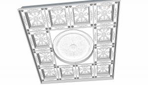 现代格栅天花吊顶su模型「免费下载」