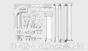 现代石膏罗马柱su模型「免费下载」